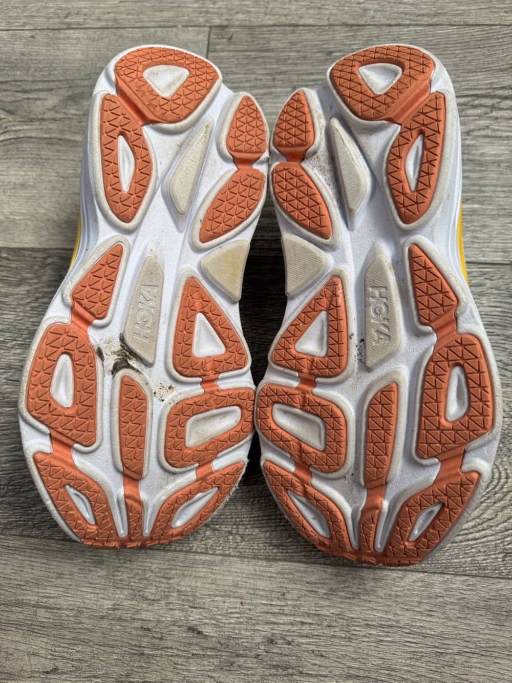 Hoka Light Blue Sneakers with Yellow Midsole and Coral Logo - Picture 8 of 9